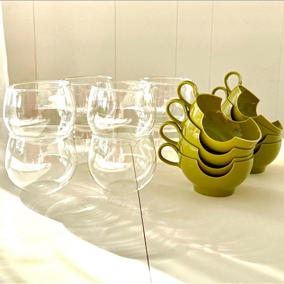 Vintage Pyrex Drinkups Roly Poly Glasses - Picture 8 of 10